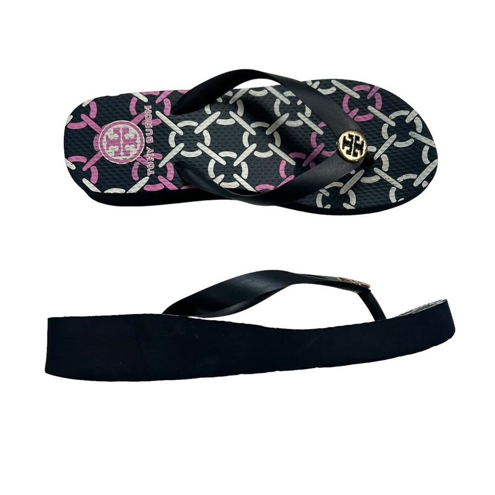 Stylish Black and Pink Flip-Flops